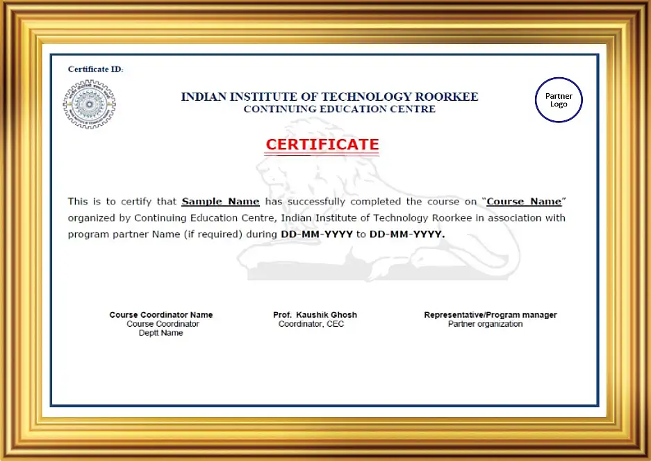 IIT Roorkee Certificate