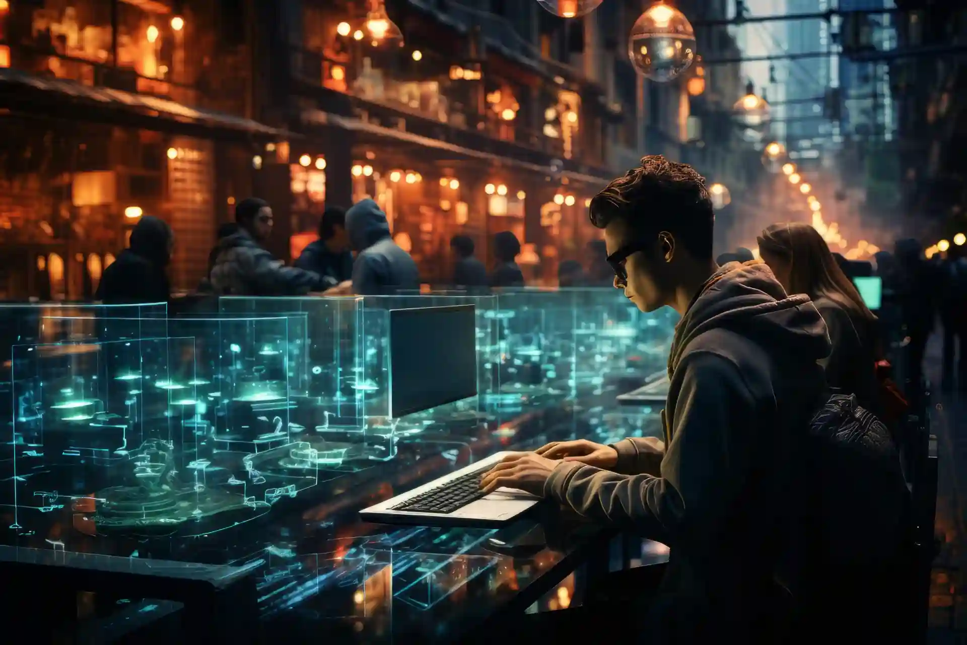 scene with business person working futuristic office job 1